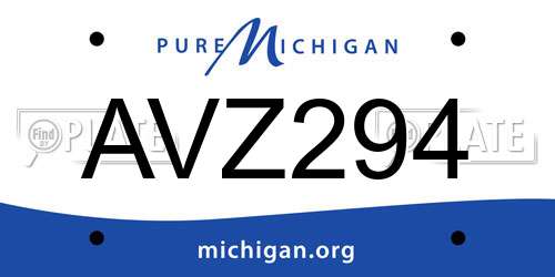 AVZ294 Michigan License Plate