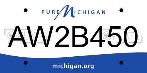 AW2B450 Michigan License Plate