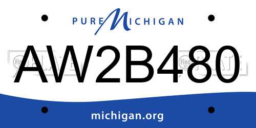 AW2B480 Michigan License Plate
