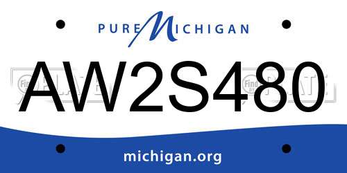 AW2S480 Michigan License Plate