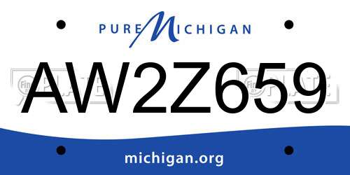 AW2Z659 Michigan License Plate