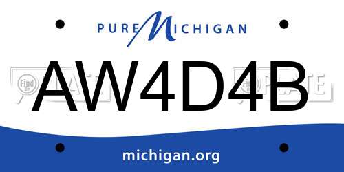 AW4D4B Michigan License Plate