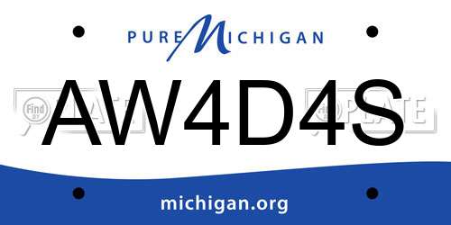 AW4D4S Michigan License Plate
