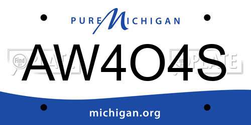 AW4O4S Michigan License Plate