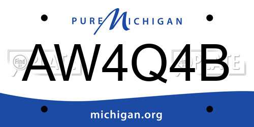 AW4Q4B Michigan License Plate