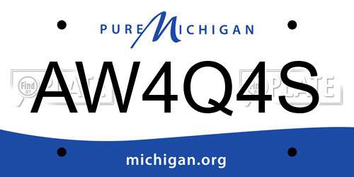 AW4Q4S Michigan License Plate