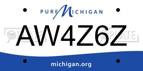 AW4Z6Z Michigan License Plate