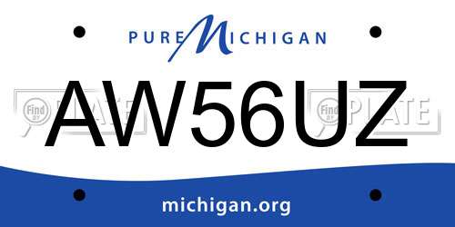 AW56UZ Michigan License Plate