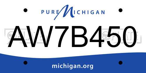 AW7B450 Michigan License Plate