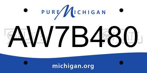 AW7B480 Michigan License Plate