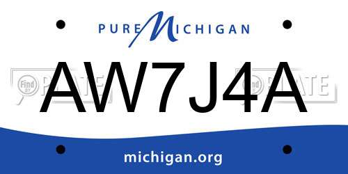 AW7J4A Michigan License Plate