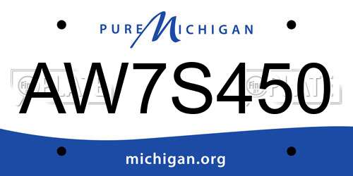 AW7S450 Michigan License Plate