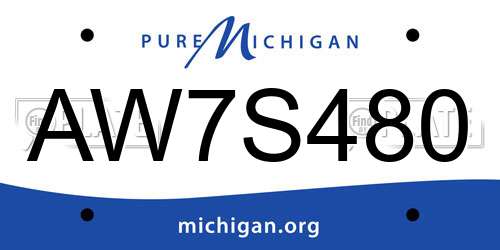 AW7S480 Michigan License Plate