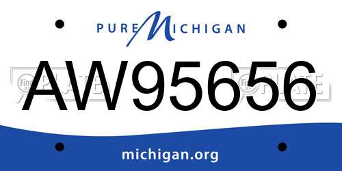 AW95656 Michigan License Plate