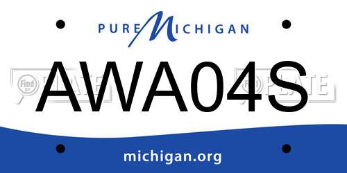 AWA04S Michigan License Plate