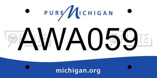 AWA059 Michigan License Plate