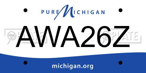 AWA26Z Michigan License Plate