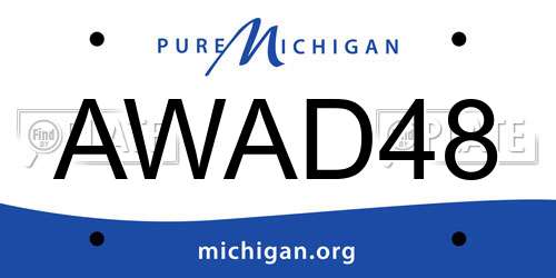 AWAD48 Michigan License Plate