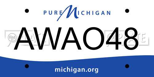 AWAO48 Michigan License Plate