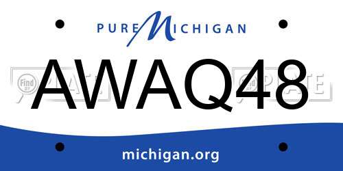 AWAQ48 Michigan License Plate