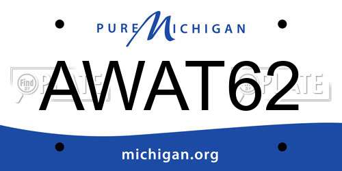 AWAT62 Michigan License Plate
