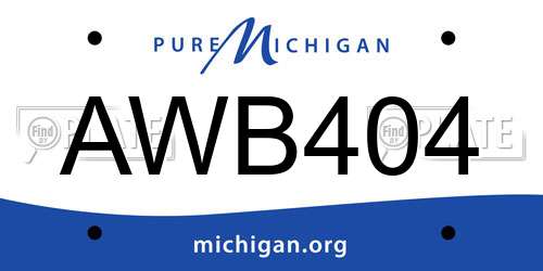 AWB404 Michigan License Plate
