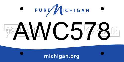 AWC578 Michigan License Plate