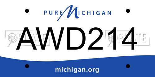 AWD214 Michigan License Plate