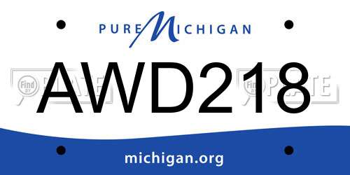 AWD218 Michigan License Plate