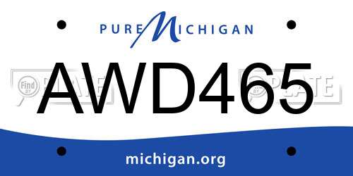 AWD465 Michigan License Plate