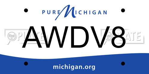 AWDV8 Michigan License Plate