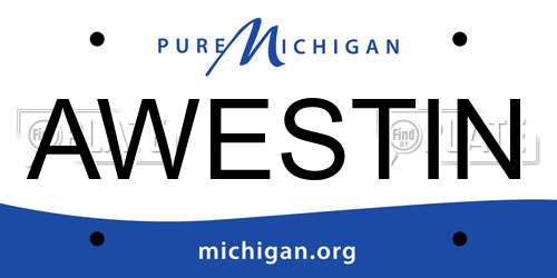 AWESTIN Michigan License Plate