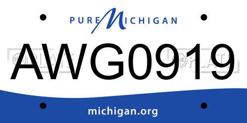 AWG0919 Michigan License Plate