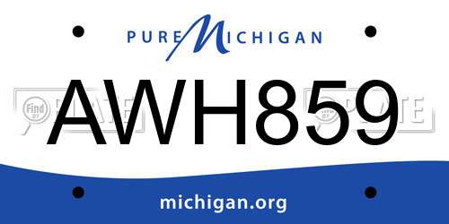 AWH859 Michigan License Plate