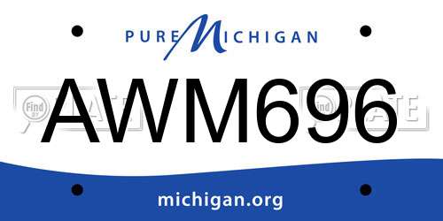 AWM696 Michigan License Plate