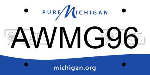 AWMG96 Michigan License Plate