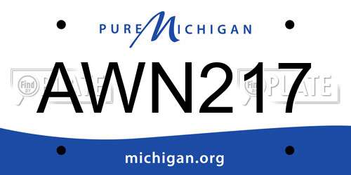 AWN217 Michigan License Plate