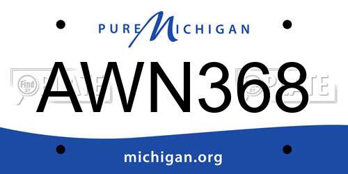 AWN368 Michigan License Plate