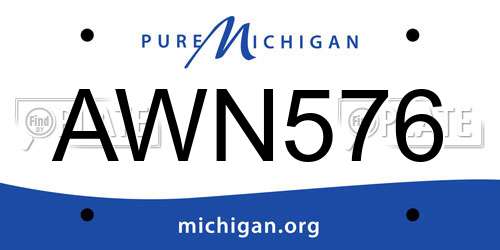 AWN576 Michigan License Plate