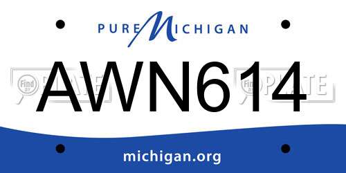 AWN614 Michigan License Plate
