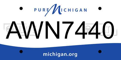 AWN7440 Michigan License Plate