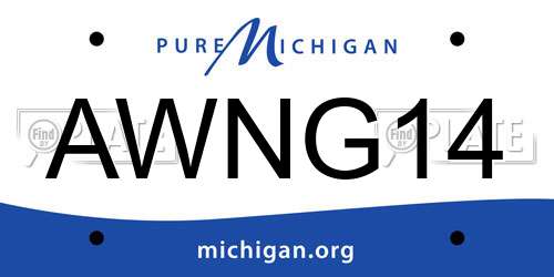 AWNG14 Michigan License Plate