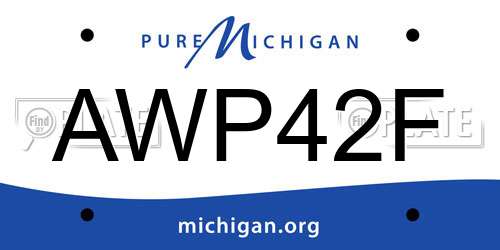 AWP42F Michigan License Plate