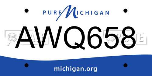 AWQ658 Michigan License Plate