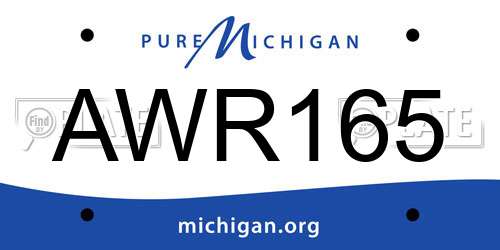 AWR165 Michigan License Plate