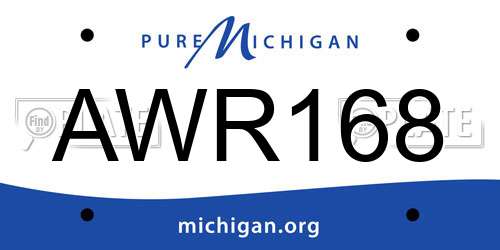 AWR168 Michigan License Plate