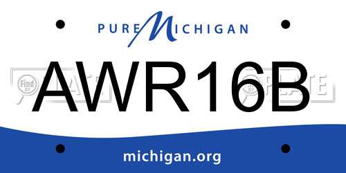AWR16B Michigan License Plate