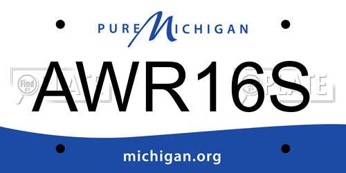 AWR16S Michigan License Plate