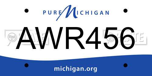 AWR456 Michigan License Plate