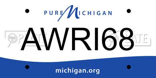 AWRI68 Michigan License Plate
